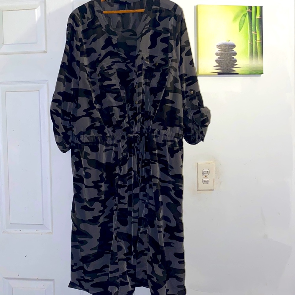 100% polyester army fatigue camo drawstring waist with pockets